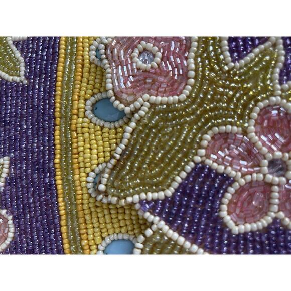 Vintage Easter Egg Table Runner Beaded 13 x 36 In Holiday Home Decor Eggs Purple - Picture 10 of 11